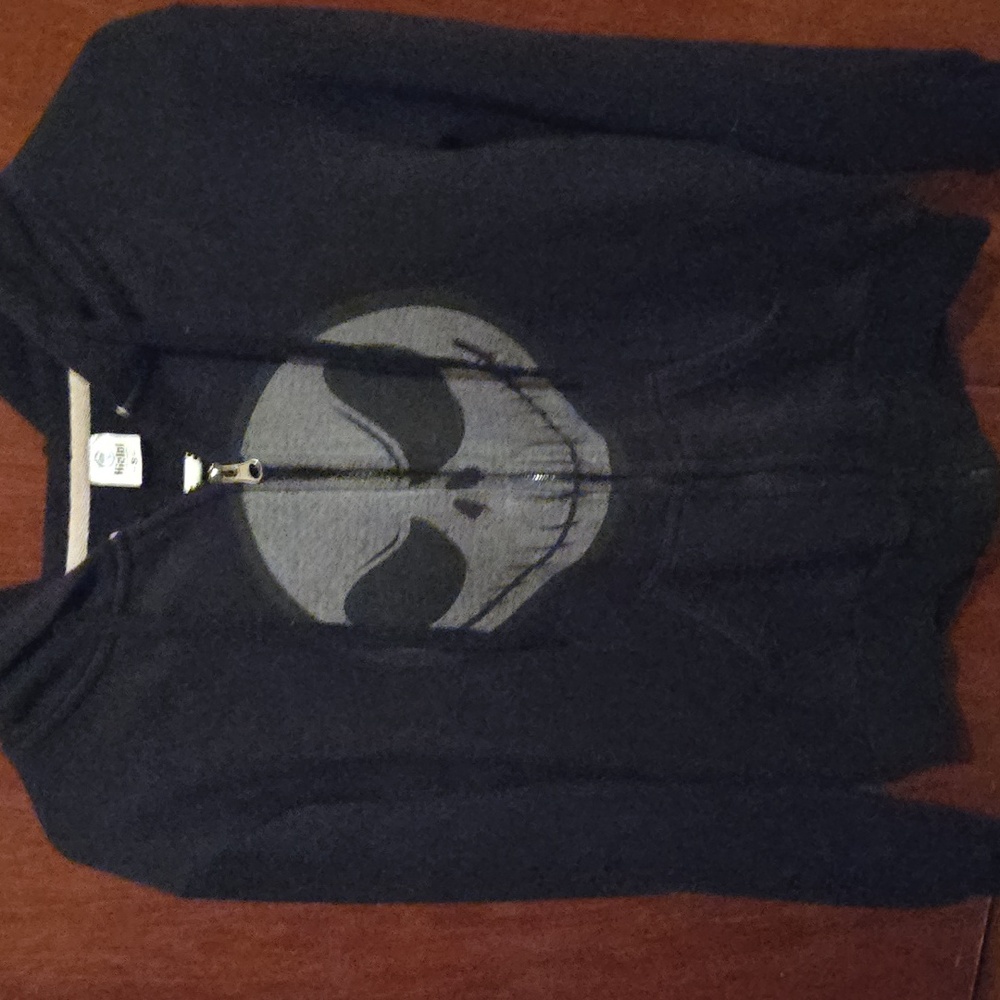 Unisex Black Hoodie Jack Skellington Full Zip Small Nightmare Before Christmas